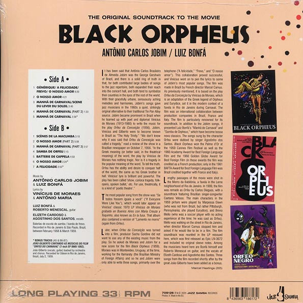 Antonio Carlos Jobim, Luiz Bonfa - The Original Soundtrack To The Marcel Camus Movie Black Orpheus (Orfeu Negro) (+3 bonus tracks) (ltd. ed.) (180g)