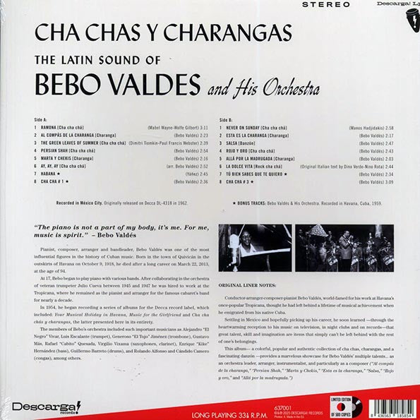 Bebo Valdes & His Orchestra - Cha Chas Y Charangas: The Latin Sound Of Bebo Valdes & His Orchestra (+4 bonus tracks) (ltd. ed.) (180g)