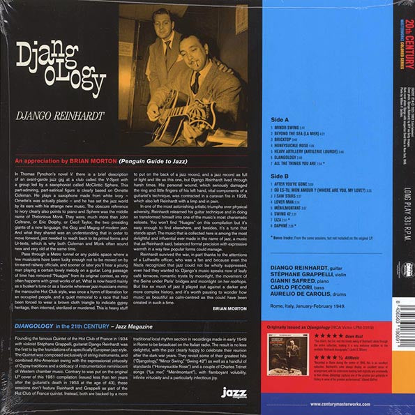 Django Reinhardt - Djangology (+4 bonus tracks) (ltd. ed.) (180g) (blue vinyl)