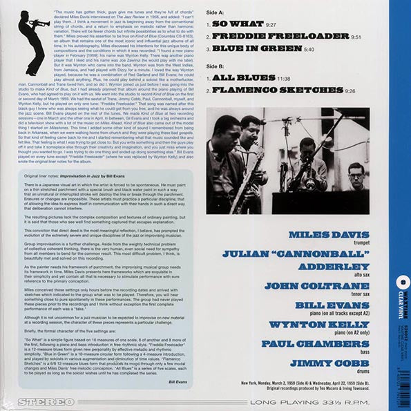 Miles Davis - Kind Of Blue (ltd. ed.) (180g) (clear vinyl)
