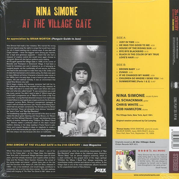 Nina Simone - At The Village Gate (+2 bonus tracks) (ltd. ed.) (180g) (blue vinyl)