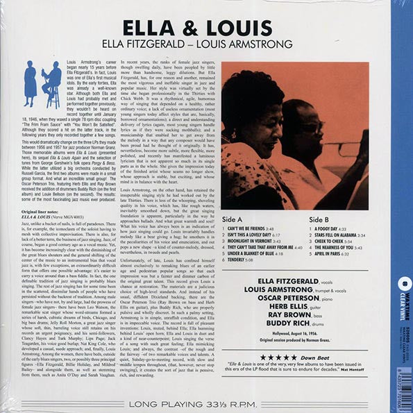 Ella Fitzgerald, Louis Armstrong - Ella & Louis (ltd. ed.) (180g) (clear vinyl)