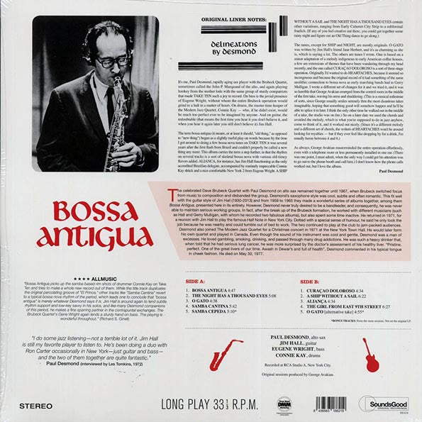 Paul Desmond, Jim Hall - Bossa Antigua (+2 bonus tracks) (ltd. ed.) (180g)