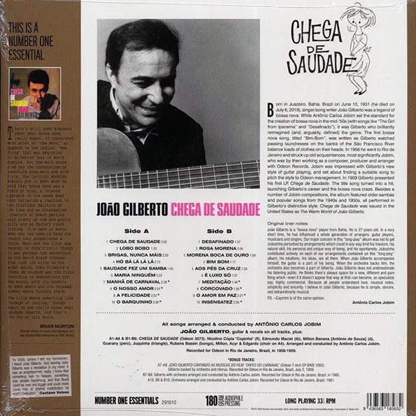 Joao Gilberto - Chega De Saudade (20 tracks) (+8 bonus tracks) (ltd. ed.) (180g)