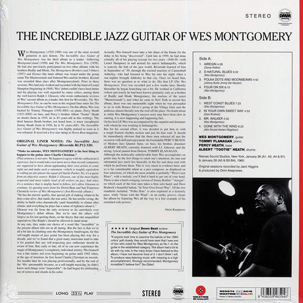 Wes Montgomery - The Incredible Jazz Guitar of Wes Montgomery (ltd. ed.) (180g) (red vinyl)