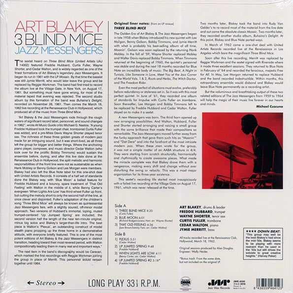 Art Blakey & The Jazz Messengers - Three Blind Mice (+bonus track) (ltd. ed.) (180g) (remastered)