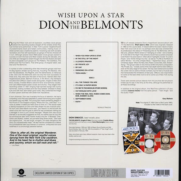 Dion & The Belmonts - Wish Upon A Star (+2 bonus tracks) (ltd. ed.) (180g)
