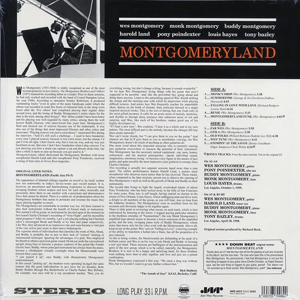 Monk Montgomery, Wes Montgomery, Buddy Montgomery, Harold Land, Pony Poindexter, Louis Hayes, Tony Bazley - Montgomeryland (+2 bonus tracks) (ltd. ed.) (180g)