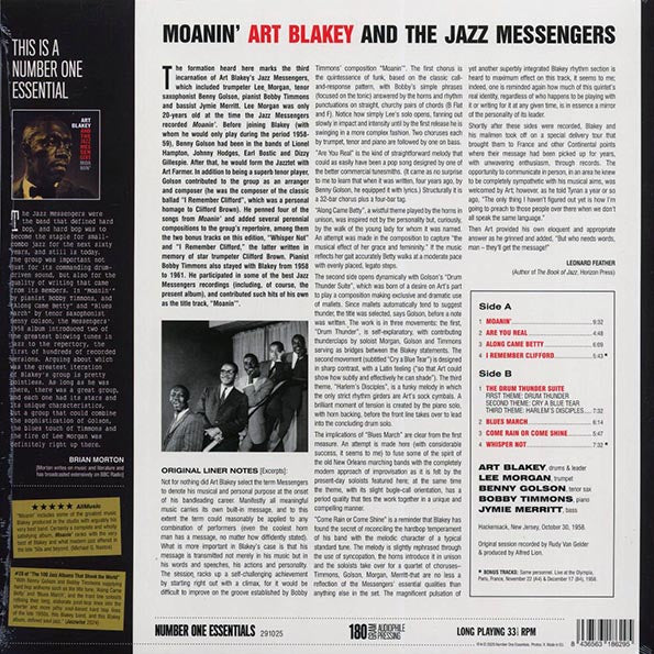 Art Blakey & The Jazz Messengers - Moanin' (+2 bonus tracks) (ltd. ed.) (180g)