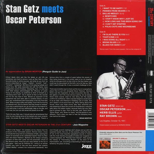 Stan Getz, Oscar Peterson - Stan Getz Meets Oscar Peterson (+bonus track) (ltd. ed.) (180g) (orange vinyl)