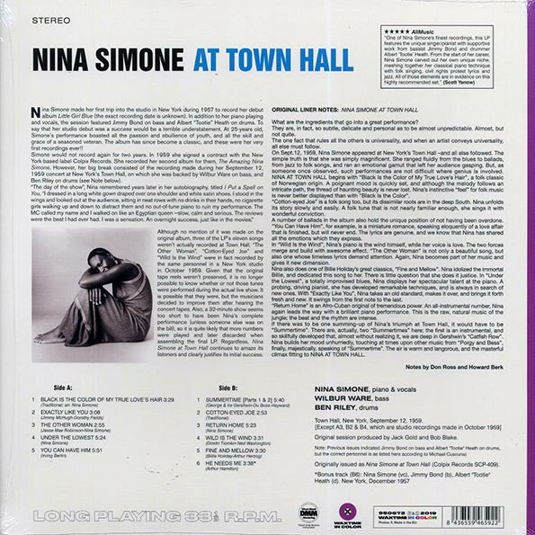 Nina Simone - Nina Simone At Town Hall (+bonus track) (ltd. ed.) (180g) (purple vinyl)