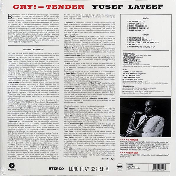 Yusef Lateef - Cry! Tender (+2 bonus tracks) (ltd. ed.) (180g)