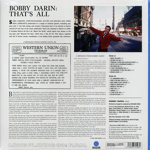 Bobby Darin - That's All (+5 bonus tracks) (ltd. ed.) (180g) (blue vinyl)