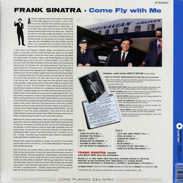 Frank Sinatra - Come Fly With Me (+bonus track) (ltd. ed.) (180g) (clear vinyl)