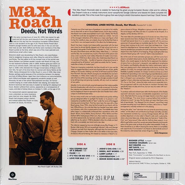 Max Roach - Deeds, Not Words (+2 bonus tracks) (ltd. ed.) (180g)