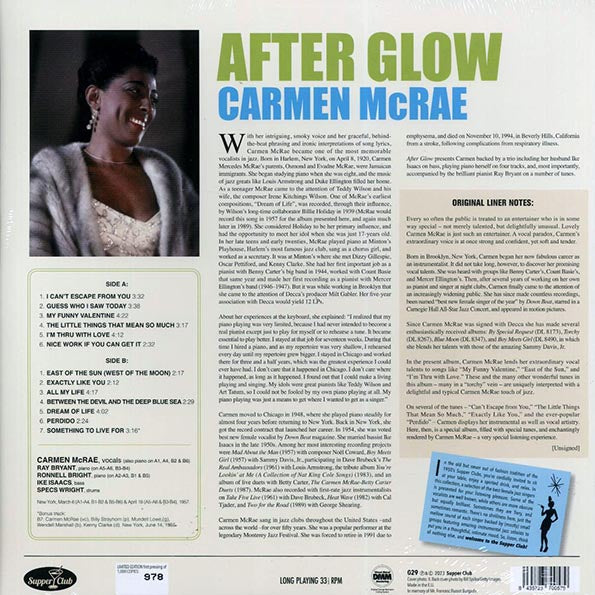 Carmen McRae - After Glow (+bonus track) (ltd. ed.) (180g)
