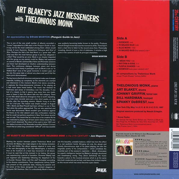 Art Blakey's Jazz Messengers, Thelonious Monk - Art Blakey's Jazz Messengers With Thelonious Monk (+2 bonus tracks) (ltd. ed.) (180g) (red vinyl)