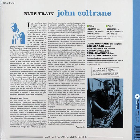 John Coltrane - Blue Train (+bonus track) (ltd. ed.) (180g) (clear vinyl)