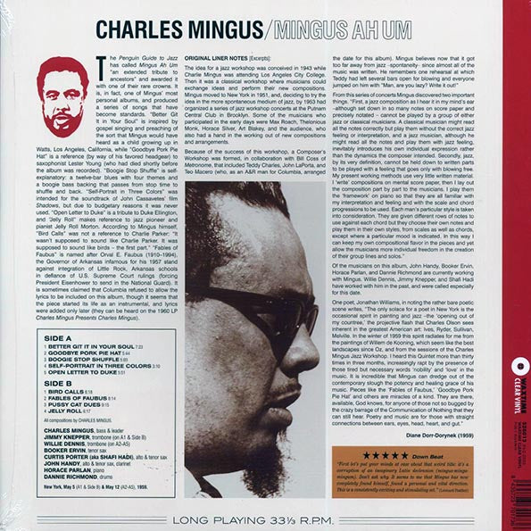 Charles Mingus - Mingus Ah Um (ltd. ed.) (180g) (clear vinyl)