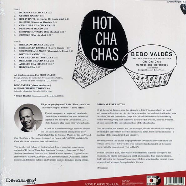 Bebo Valdes & His Orchestra Tropicana - Hot Cha Chas (+4 bonus tracks) (ltd. ed.) (180g)