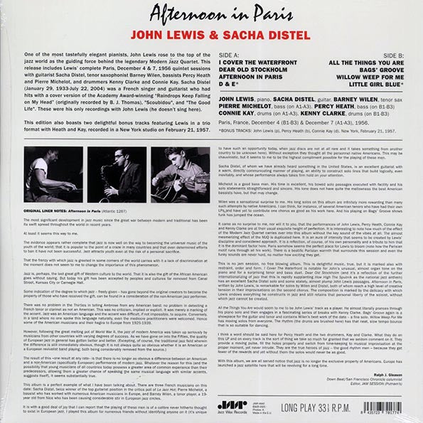 John Lewis, Sacha Distel - Afternoon In Paris (+2 bonus tracks) (ltd. ed.) (180g) (remastered)
