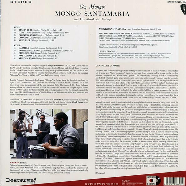 Mongo Santamaria & His Afro-Latin Group - Go, Mongo! (+bonus track) (ltd. ed.) (180g)