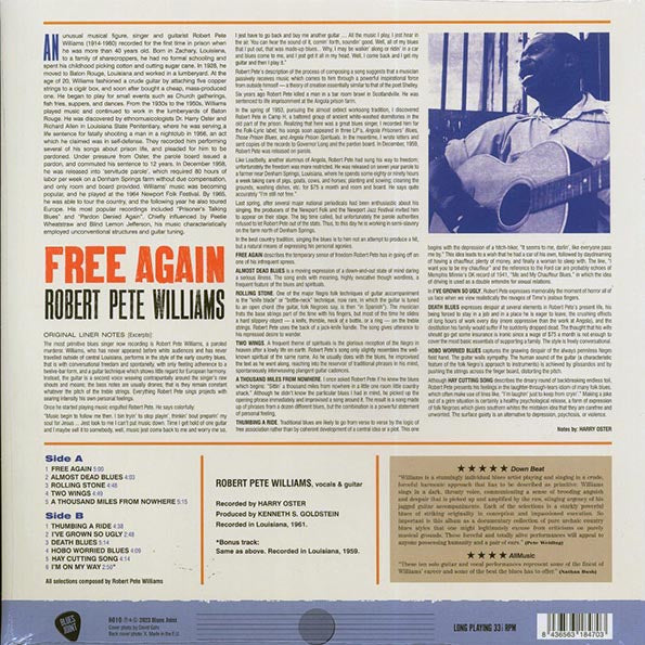 Robert Pete Williams - Free Again (+bonus track) (ltd. ed.) (180g)