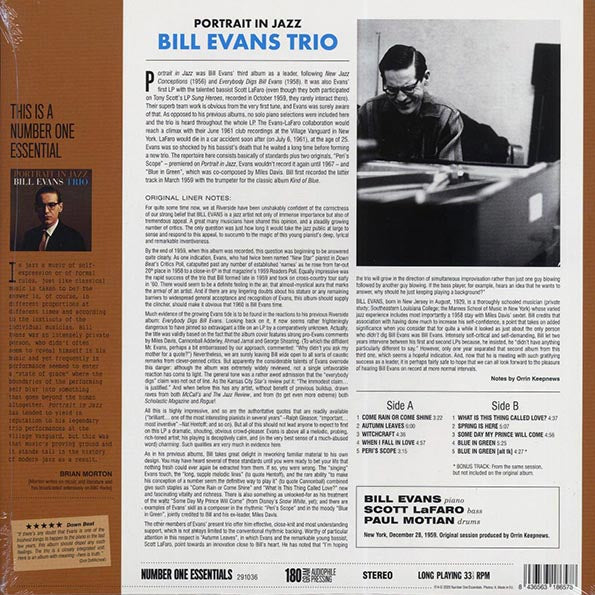 Bill Evans Trio - Portrait In Jazz (+bonus track) (ltd. ed.) (180g)