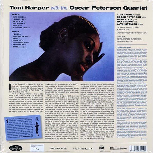 Toni Harper, Oscar Peterson Quartet - Toni (+bonus track) (ltd. ed.) (180g)