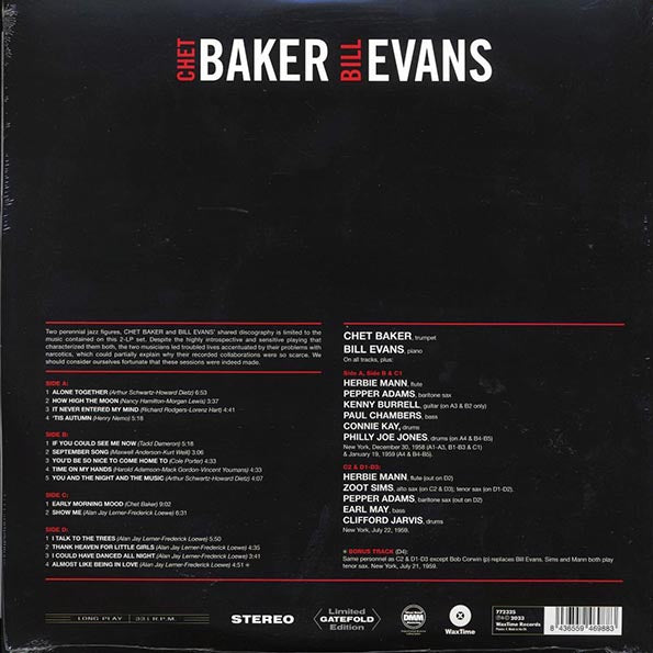 Chet Baker, Bill Evans - Complete Recordings (+bonus track) (ltd. ed.) (2xLP) (180g)