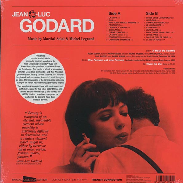 Jean-Luc Godard - Soundtrack Music From: A Bout De Souffle, Une Femme Est Une Femme, Vivre Sa Vie (+4 bonus tracks) (ltd. ed.) (180g)