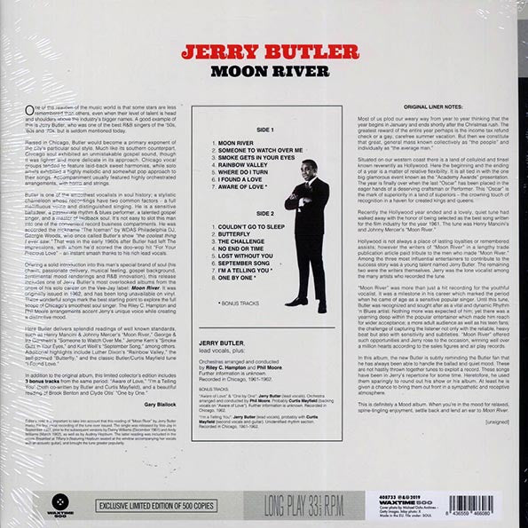 Jerry Butler - Moon River (+3 bonus tracks) (ltd. ed.) (180g)