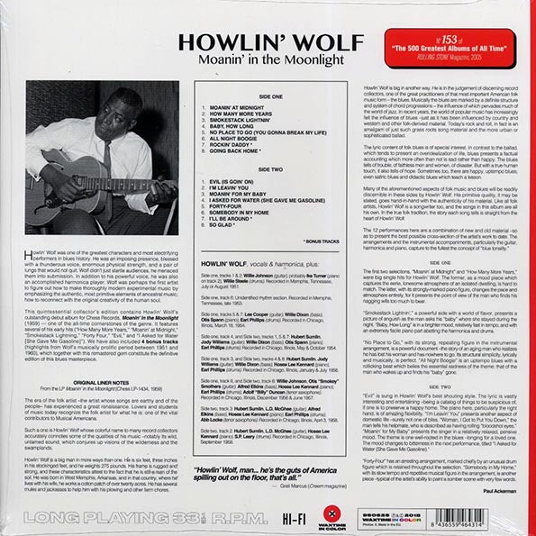 Howlin' Wolf - Moanin' In The Moonlight (+4 bonus tracks) (ltd. ed.) (180g) (red vinyl)