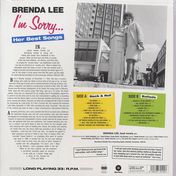 Brenda Lee - I’m Sorry: Her Best Songs (21 tracks) (ltd. ed.) (180g)
