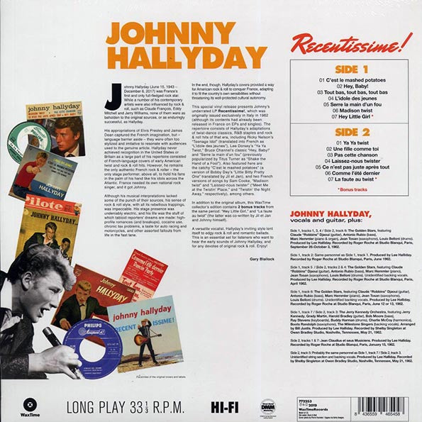 Johnny Hallyday - Recentissime! (+2 bonus tracks) (ltd. ed.) (180g)