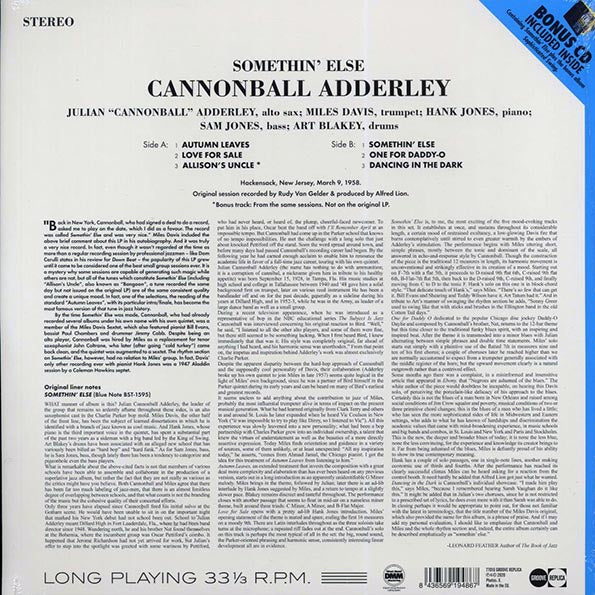 Cannonball Adderley - Somethin' Else (+bonus track) (ltd. ed.) (180g) (incl. CD)