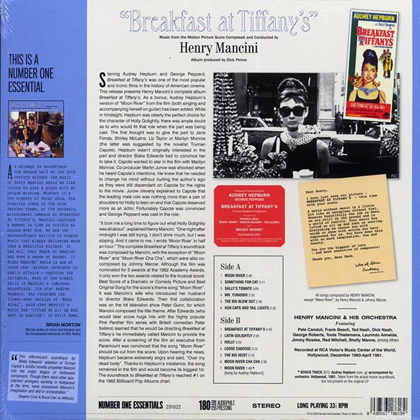 Henry Mancini - Breakfast At Tiffany's (+bonus track) (ltd. ed.) (180g)