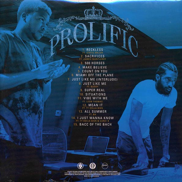 Nipsey Hussle, Bino Rideaux - Prolific (cobalt vinyl)
