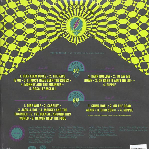 Grateful Dead - The Warfield: San Francisco, CA Oct 4 & 6 1980 (RSD 2025) (2xLP) (180g)
