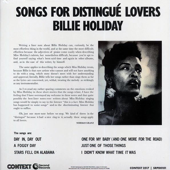 Billie Holiday - Songs For Distingue Lovers (180g) (orange vinyl)