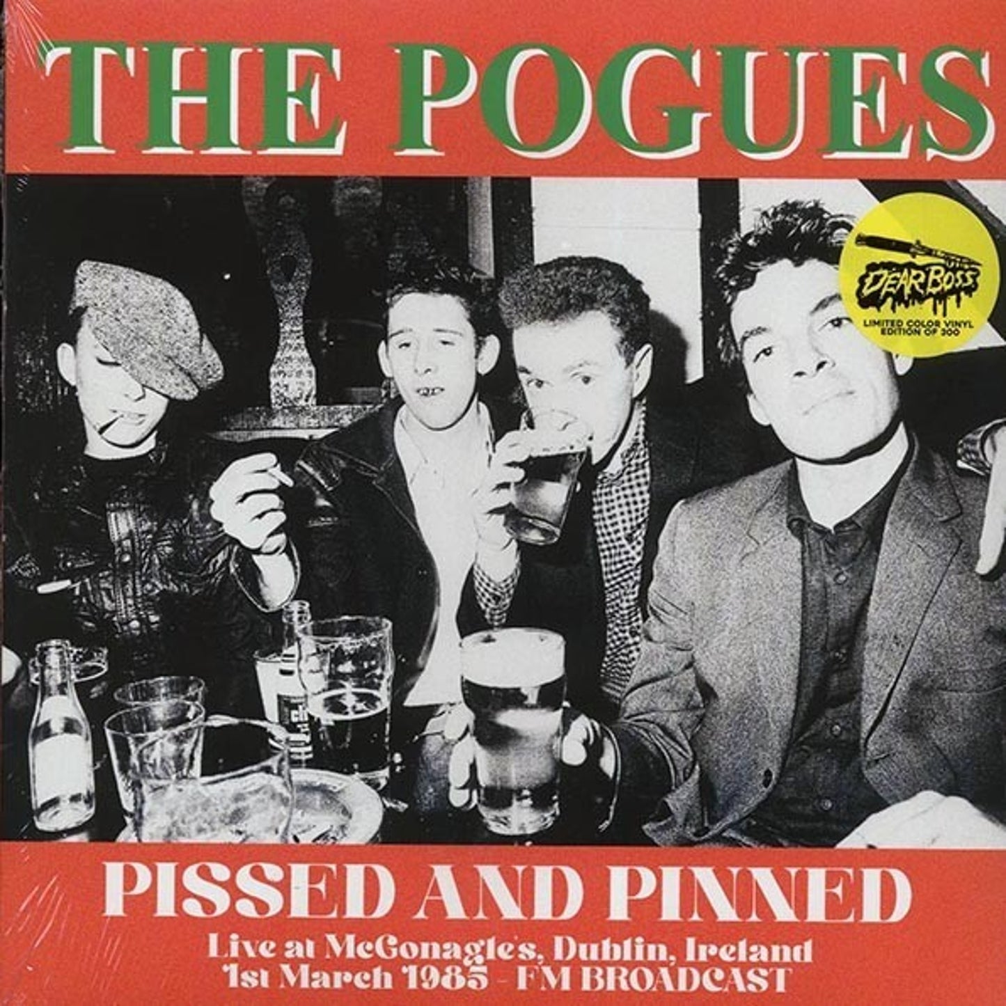 The Pogues Pissed & Pinned Live McGonagles Dublin Ireland 1985 Orange Vinyl Ltd